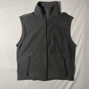 Columbia Fleece Vest Mens Large Gray Full Zip Lined Outdoor Casual Layering